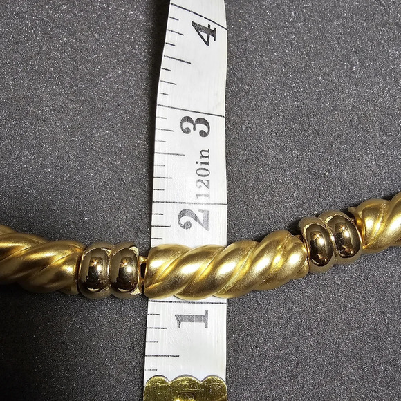 Givenchy Vintage Necklace Collar Gold Tone Heavy Chunky Chain Runway Signed 80s - Picture 7 of 7